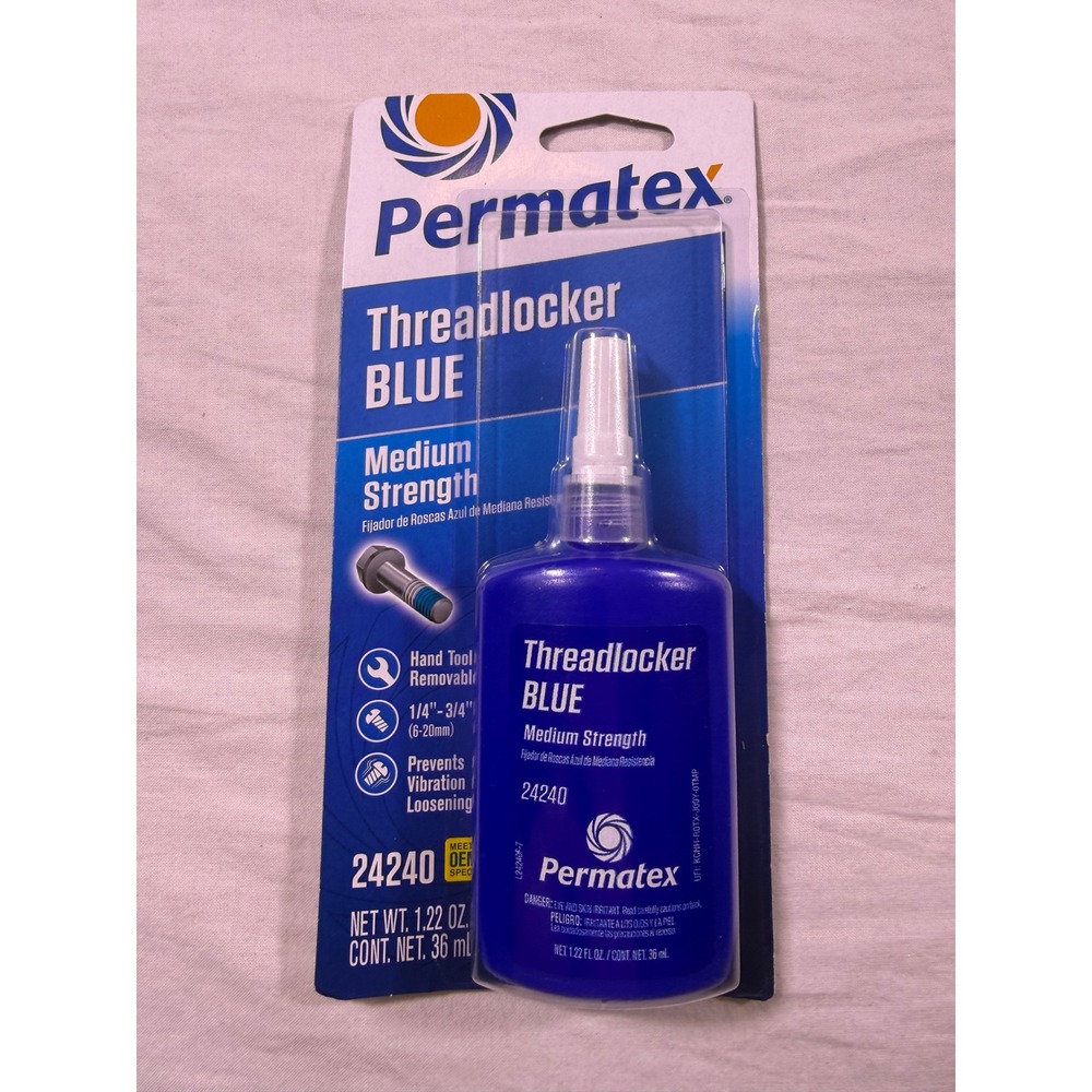 Permatex Threadlocker BLUE Medium Strength 1.22 oz Blue NEW 24240